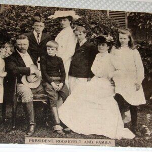 1906 Teddy Roosevelt & Family Thomas Collins Signed Postcard - Grapes Of Wrath